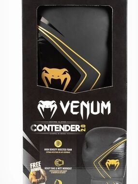 Boxing Gloves With 10 Free Lessons- Black & Gold